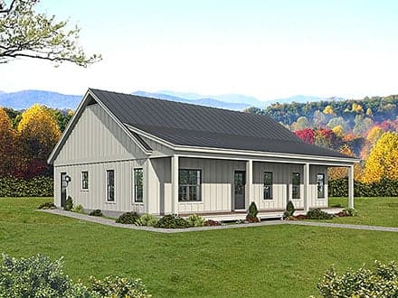 Cabin, Country, Ranch, Traditional House Plan 81593 with 2 Beds, 2 Baths
