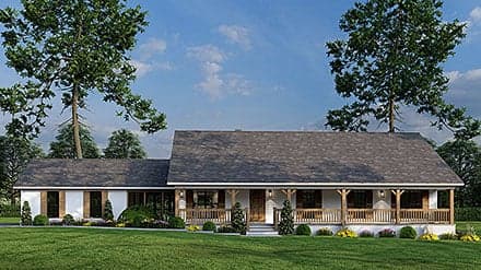 Country, Ranch House Plan 82350 with 3 Beds, 2 Baths, 2 Car Garage