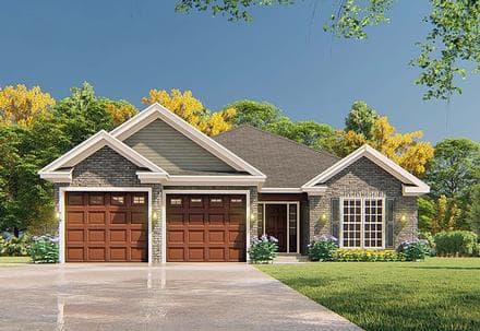 Traditional House Plan 82365 with 3 Beds, 2 Baths, 2 Car Garage