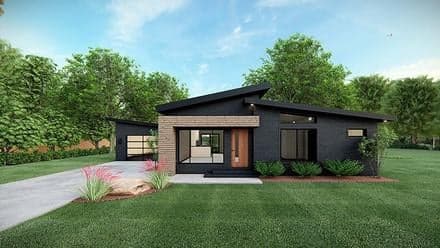 Modern House Plan 82569 with 3 Beds, 2 Baths, 1 Car Garage