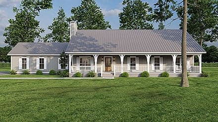 Cottage, Farmhouse, Ranch, Southern, Traditional House Plan 82738 with 3 Beds, 3 Baths, 3 Car Garage
