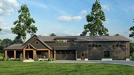 Barndominium, Country, Craftsman, Farmhouse House Plan 82783 with 4 Beds, 3 Baths, 4 Car Garage