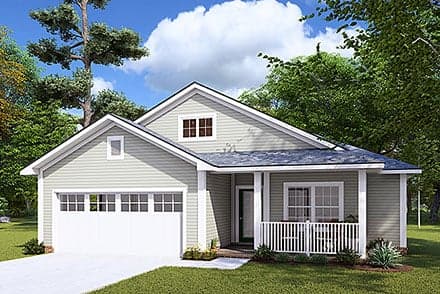 Cottage, Craftsman, Traditional House Plan 82850 with 3 Beds, 2 Baths, 2 Car Garage