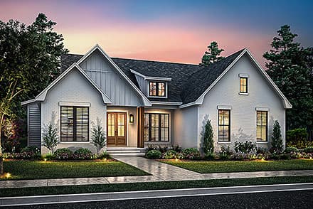 Country, Farmhouse, Traditional House Plan 82911 with 4 Beds, 2 Baths, 2 Car Garage