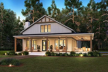 Barndominium, Country, Farmhouse, Traditional House Plan 82915 with 4 Beds, 3 Baths, 3 Car Garage
