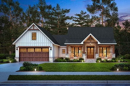 Farmhouse, Traditional House Plan 82929 with 3 Beds, 3 Baths, 2 Car Garage