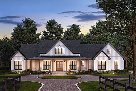 Country, Farmhouse, Traditional House Plan 82951 with 4 Beds, 4 Baths, 3 Car Garage
