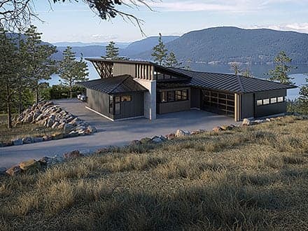 Contemporary, Modern House Plan 83321 with 3 Beds, 4 Baths, 2 Car Garage
