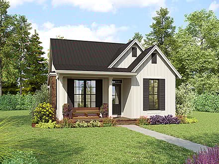 Cottage, Country, Farmhouse House Plan 83500 with 2 Beds, 2 Baths