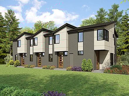 Contemporary, Modern Multi-Family Plan 83577 with 8 Beds, 9 Baths