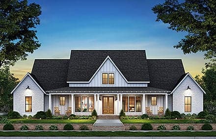 Country, Farmhouse, Southern House Plan 84704 with 4 Beds, 4 Baths, 3 Car Garage