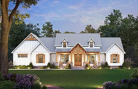 Country, Craftsman, Farmhouse, New American Style House Plan 84705 with 4 Beds, 4 Baths, 2 Car Garage