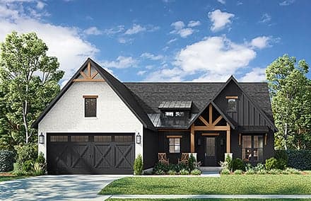 Country, Craftsman, Farmhouse, New American Style House Plan 84706 with 4 Beds, 2 Baths, 2 Car Garage