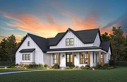 Country, Farmhouse House Plan 84709 with 3 Beds, 3 Baths, 2 Car Garage