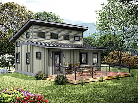 Cabin, Cape Cod, Cottage, Saltbox House Plan 84872 with 1 Beds, 1 Baths