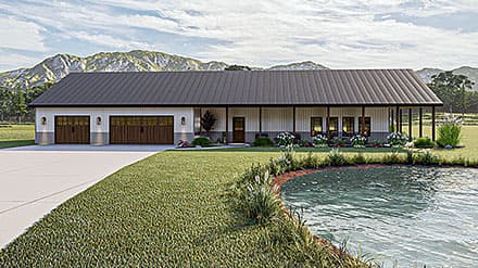Barndominium House Plan 84905 with 1 Beds, 1 Baths, 3 Car Garage