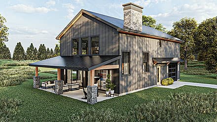 Barndominium, Country, Craftsman, Southern House Plan 84926 with 2 Beds, 3 Baths, 1 Car Garage