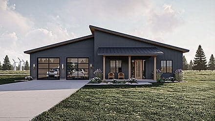 Contemporary, Modern House Plan 84944 with 2 Beds, 2 Baths, 3 Car Garage