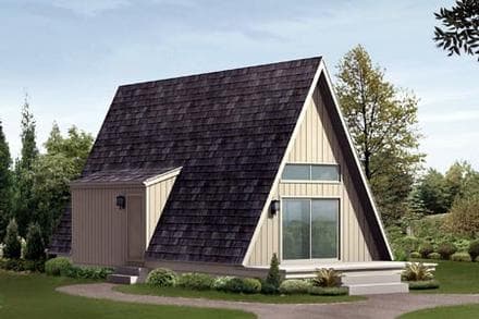 A-Frame, Cabin House Plan 85944 with 1 Beds, 1 Baths