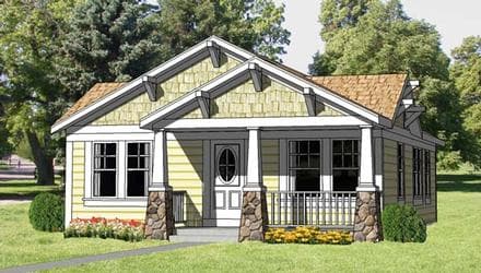 Cottage, Country, Craftsman House Plan 94371 with 3 Beds, 2 Baths