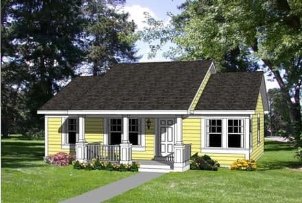 Country, Ranch House Plan 94372 with 3 Beds, 2 Baths