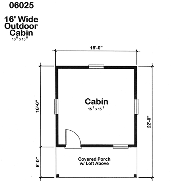 Outdoor Cabin with Front Porch	 - Project Plan 6025