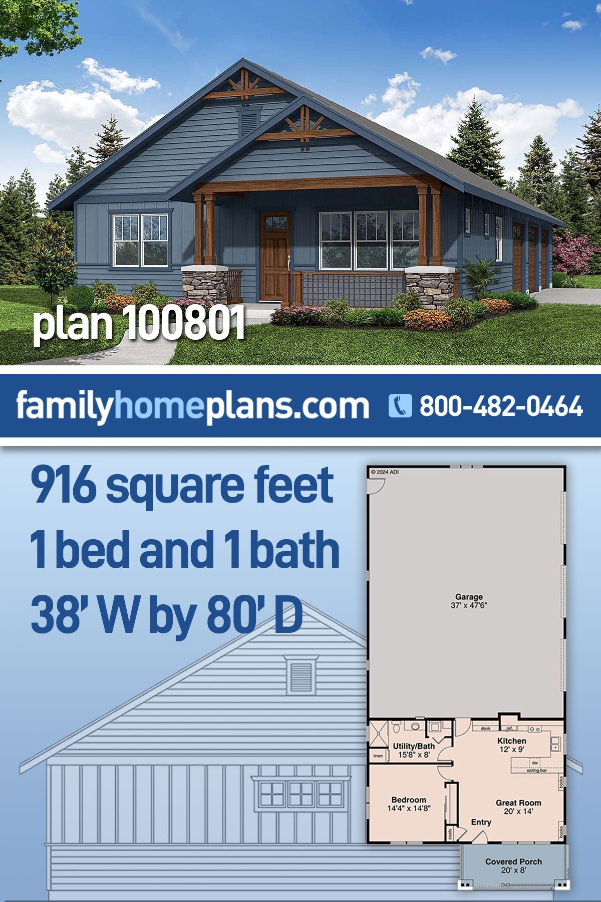 Garage-Living Plan 100801