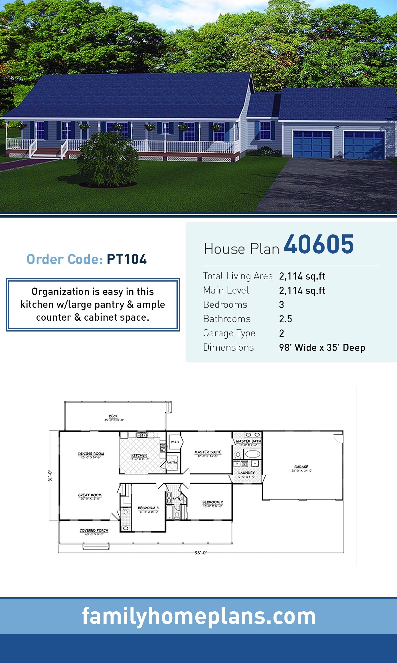 House Plan 40605