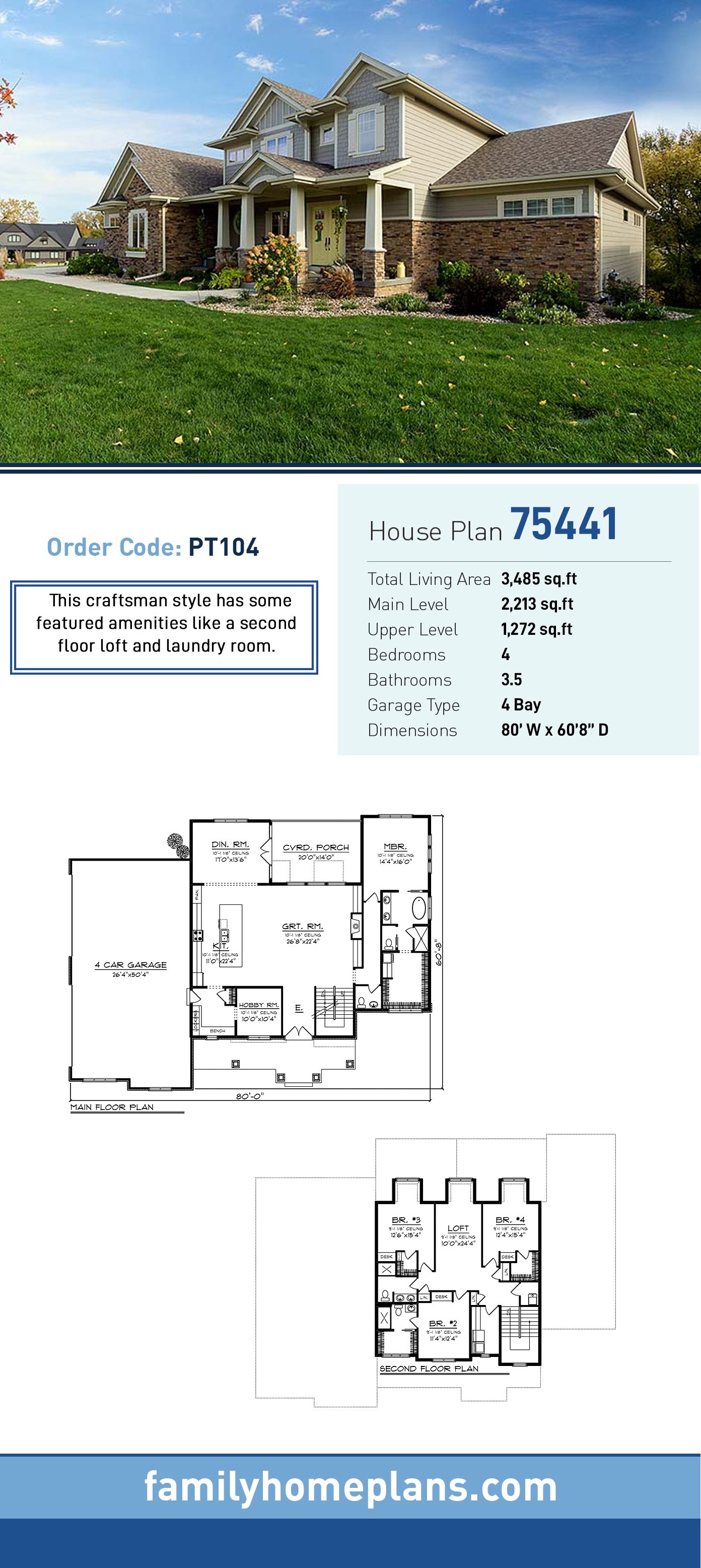 House Plan 75441