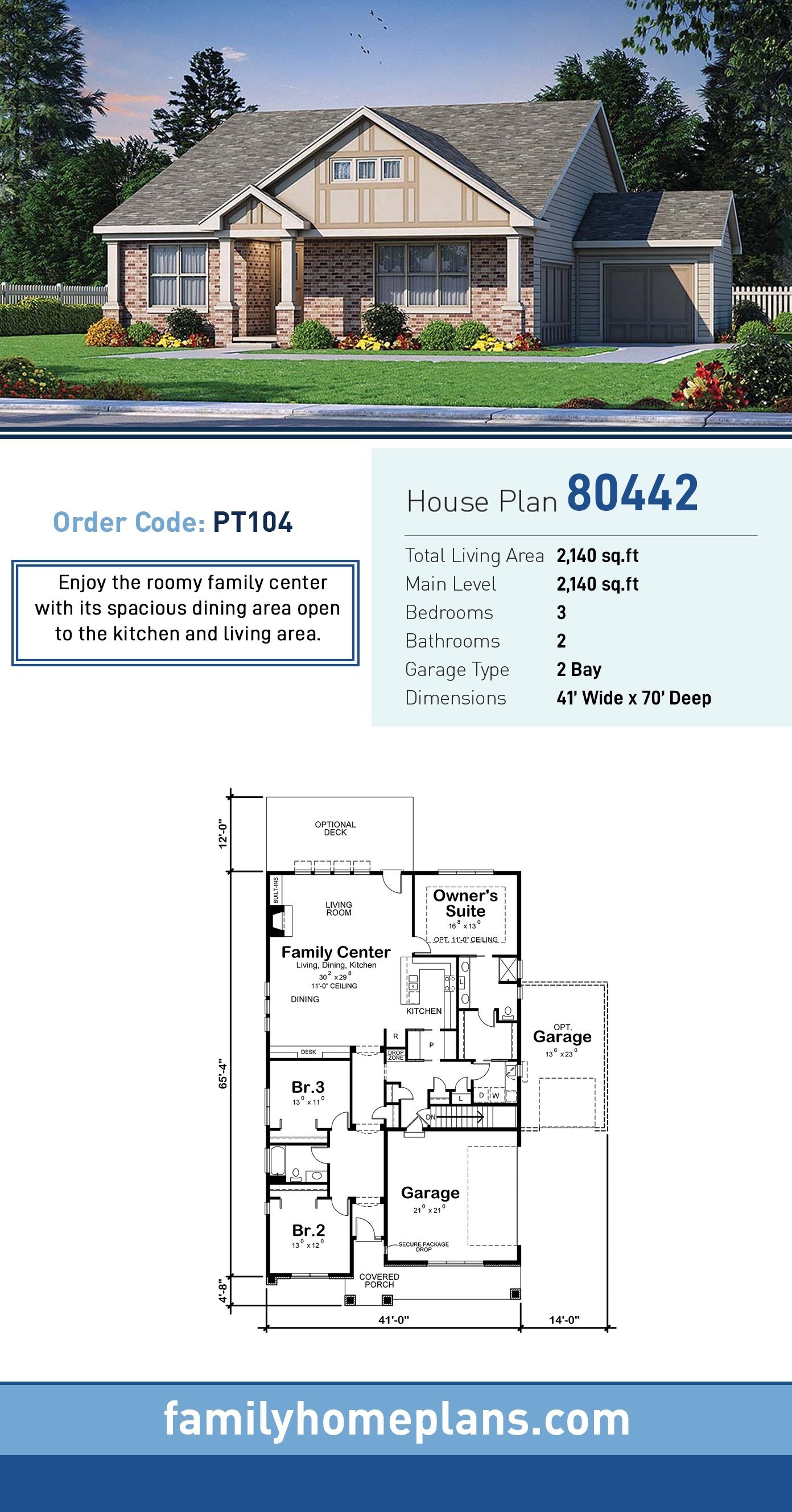 House Plan 80442