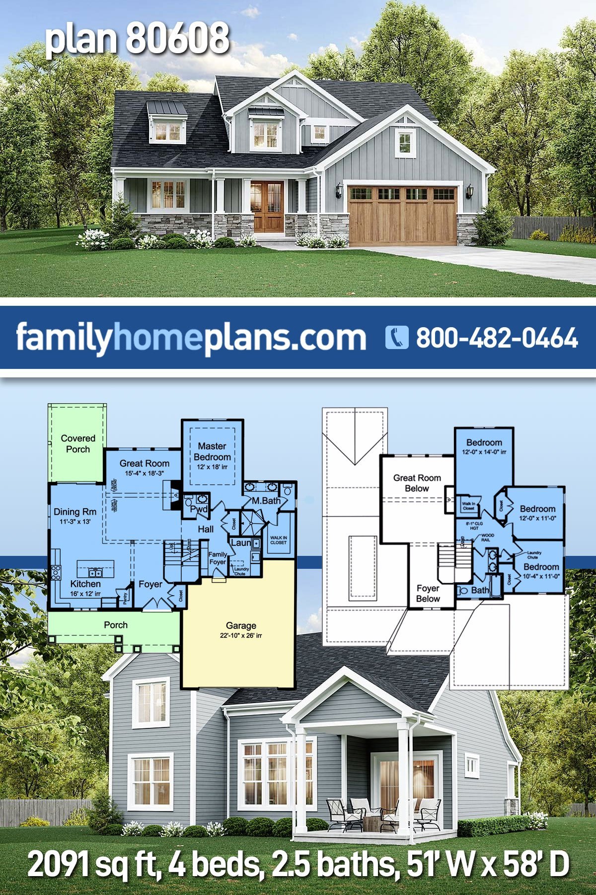 House Plan 80608