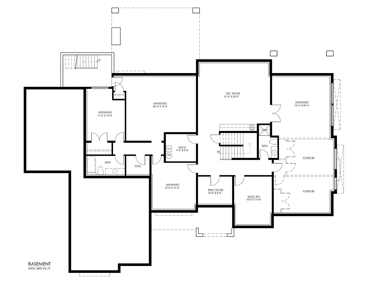 House Plan 100105 Lower Level
