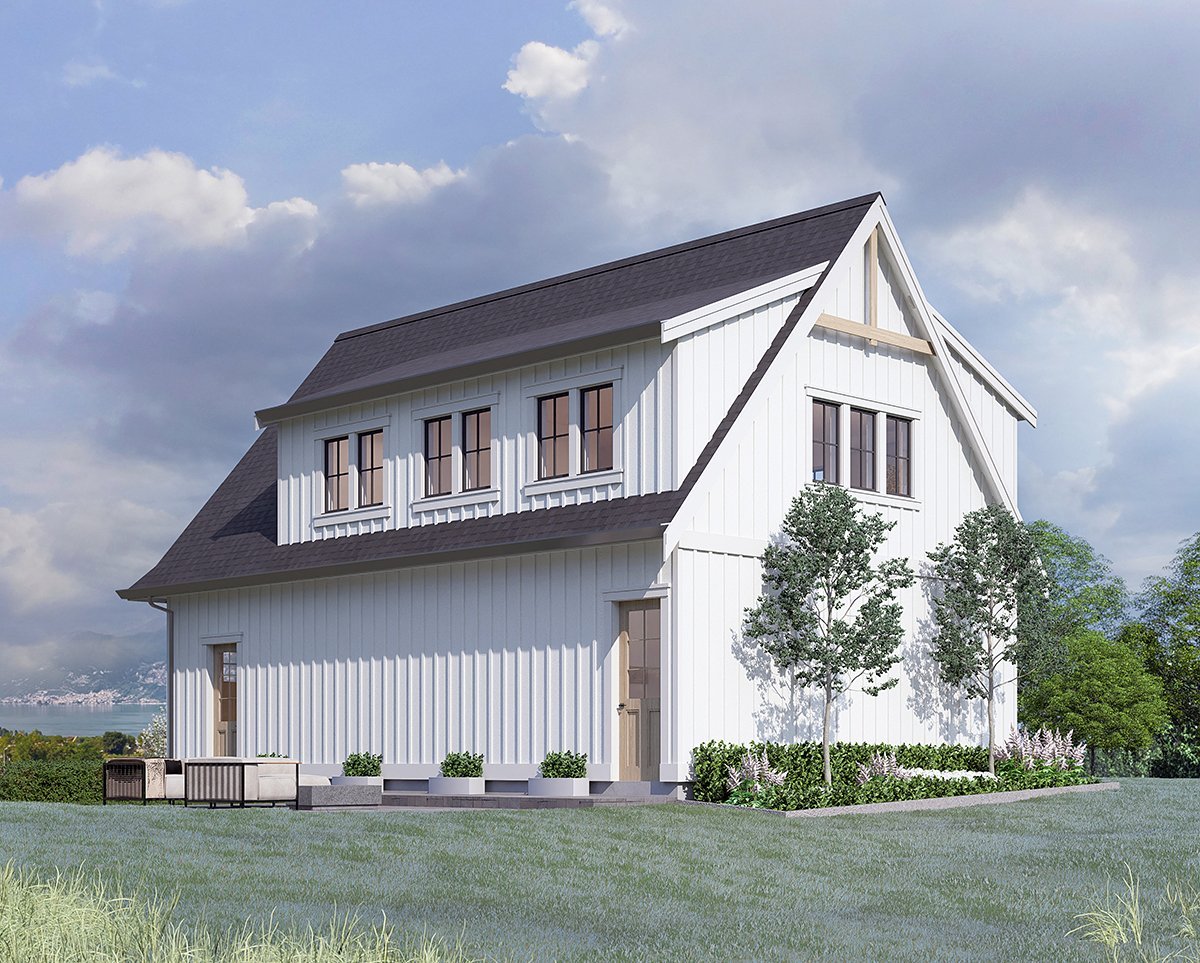 Garage-Living Plan 100114 Rear Elevation
