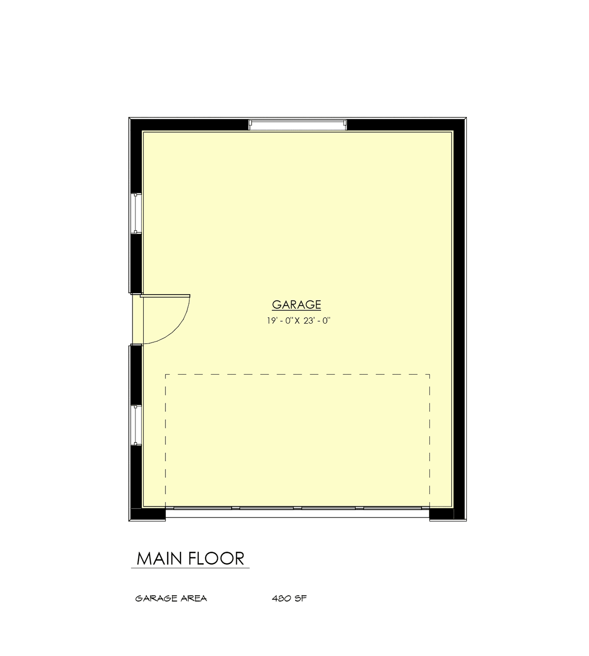 Garage Plan 100131 - 1 Car Garage Level One