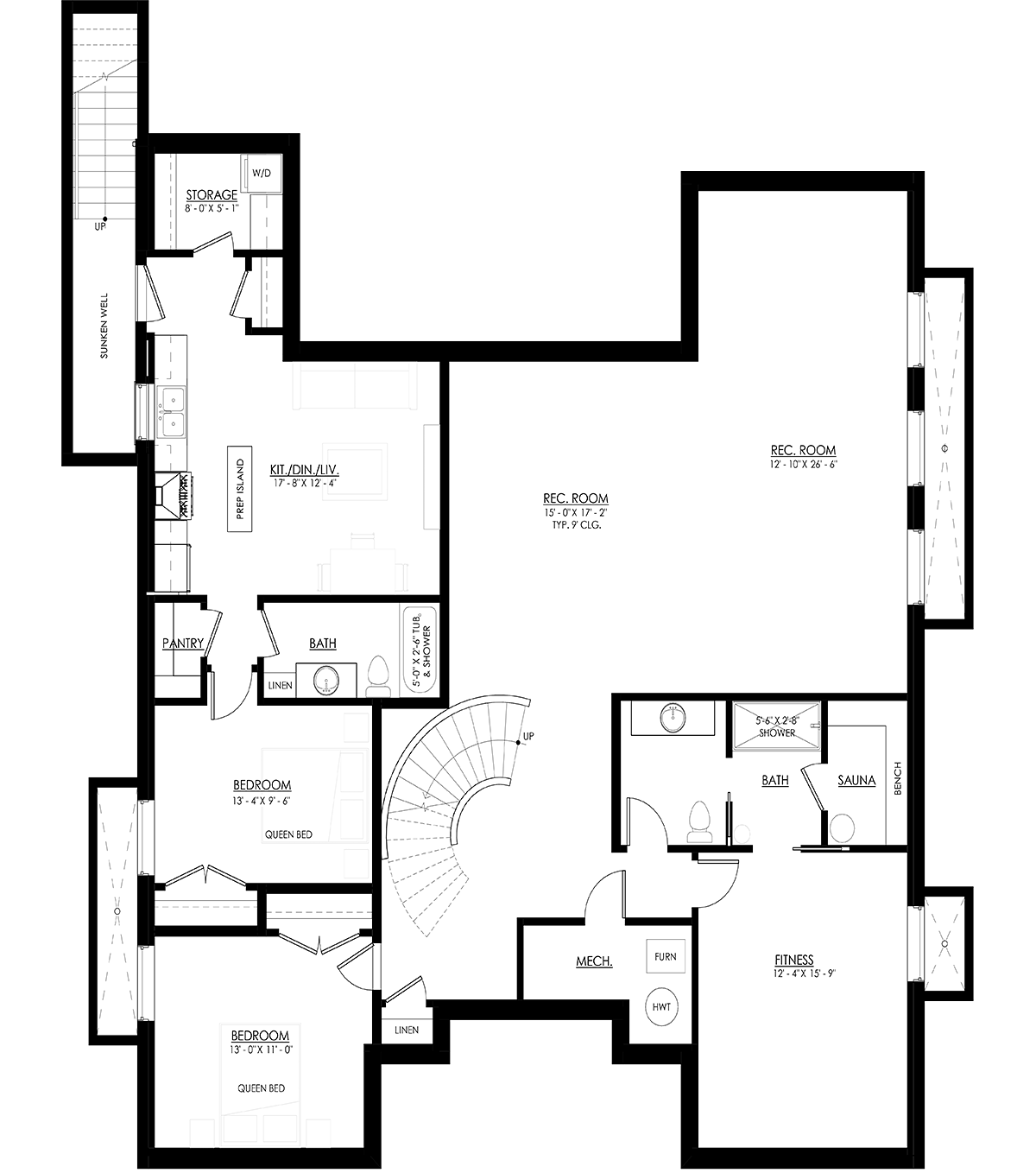 House Plan 100154 Lower Level