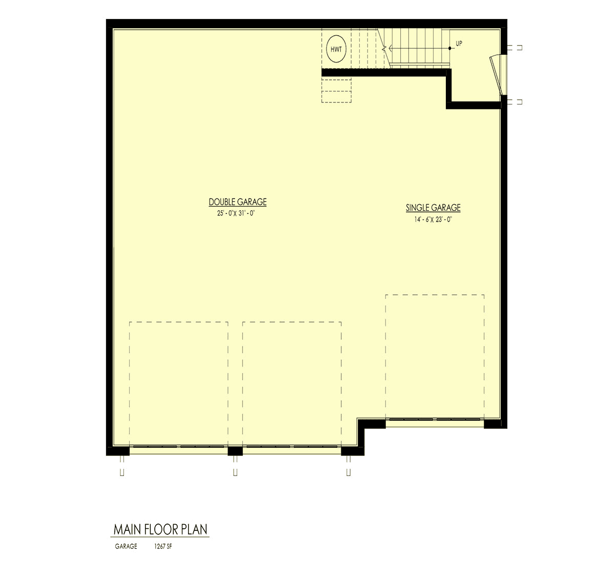Garage-Living Plan 100166 Level One