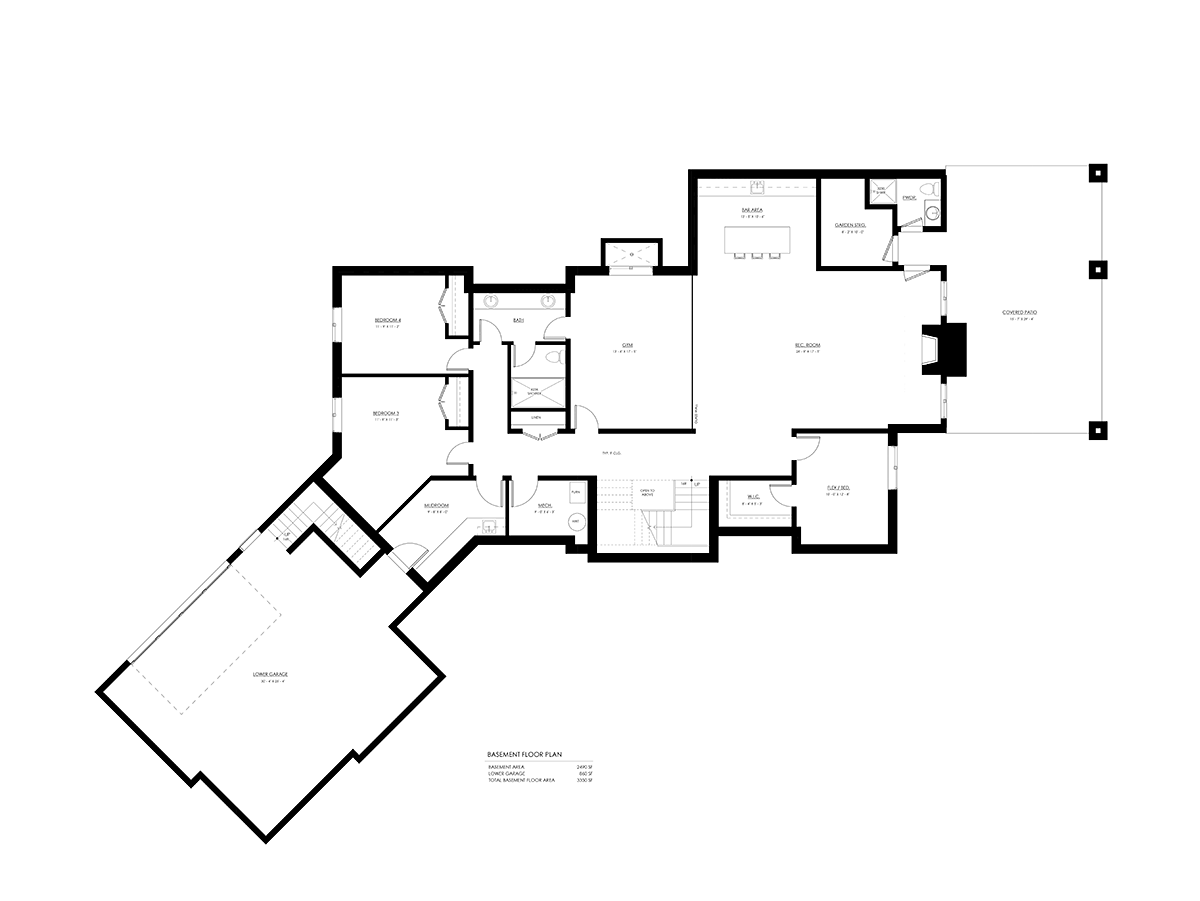 House Plan 100167 Lower Level
