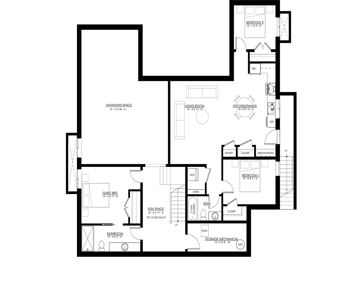 House Plan 100169 Lower Level