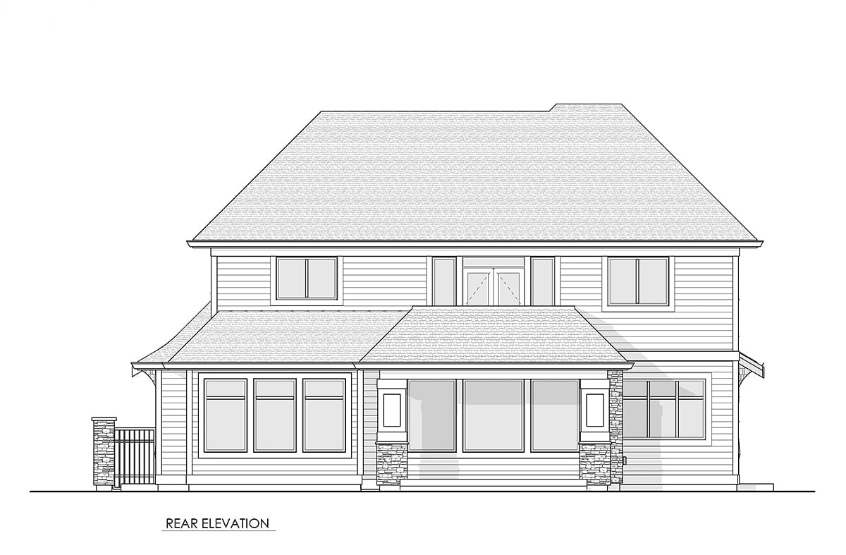 House Plan 100172 Rear Elevation