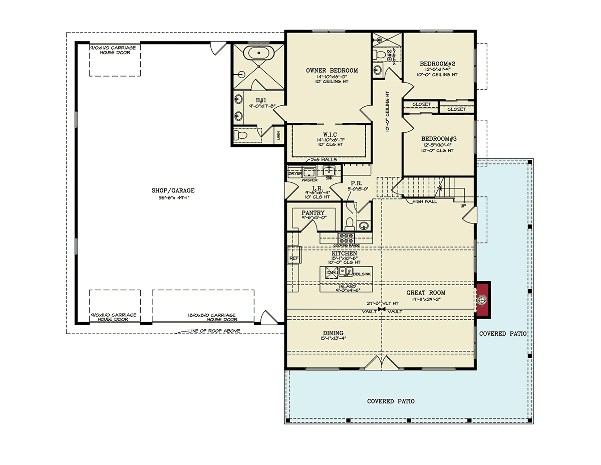 House Plan 100200 Level One