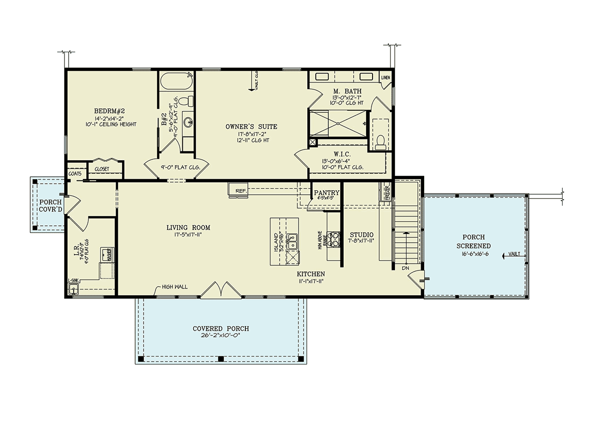 House Plan 100201 Level One