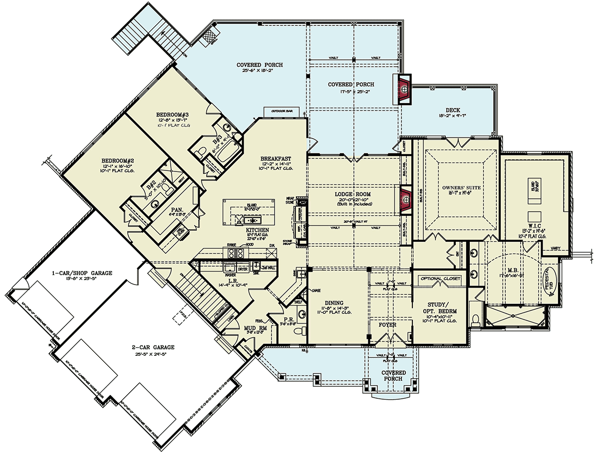 House Plan 100202 Level One