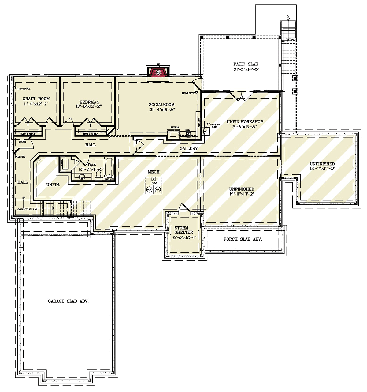 House Plan 100203 Lower Level