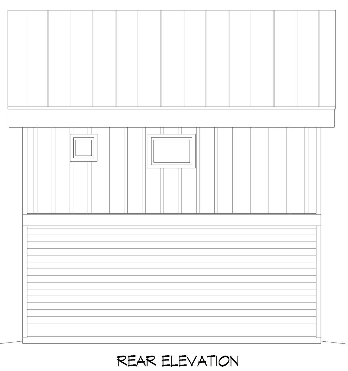 Garage-Living Plan 100319 Rear Elevation