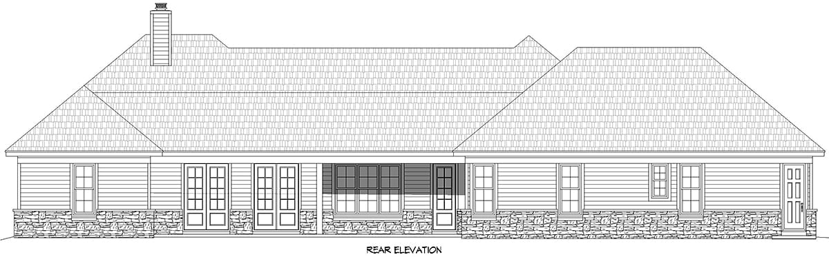 House Plan 100321 Rear Elevation