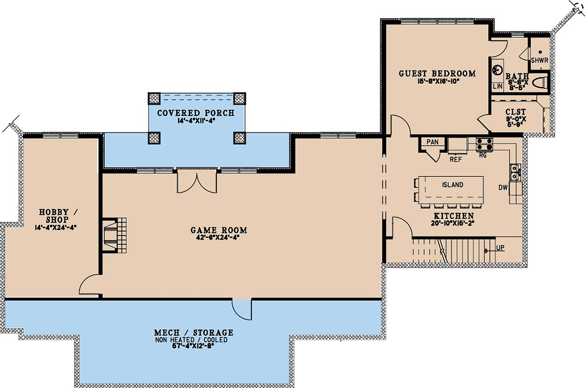 House Plan 100401 Lower Level