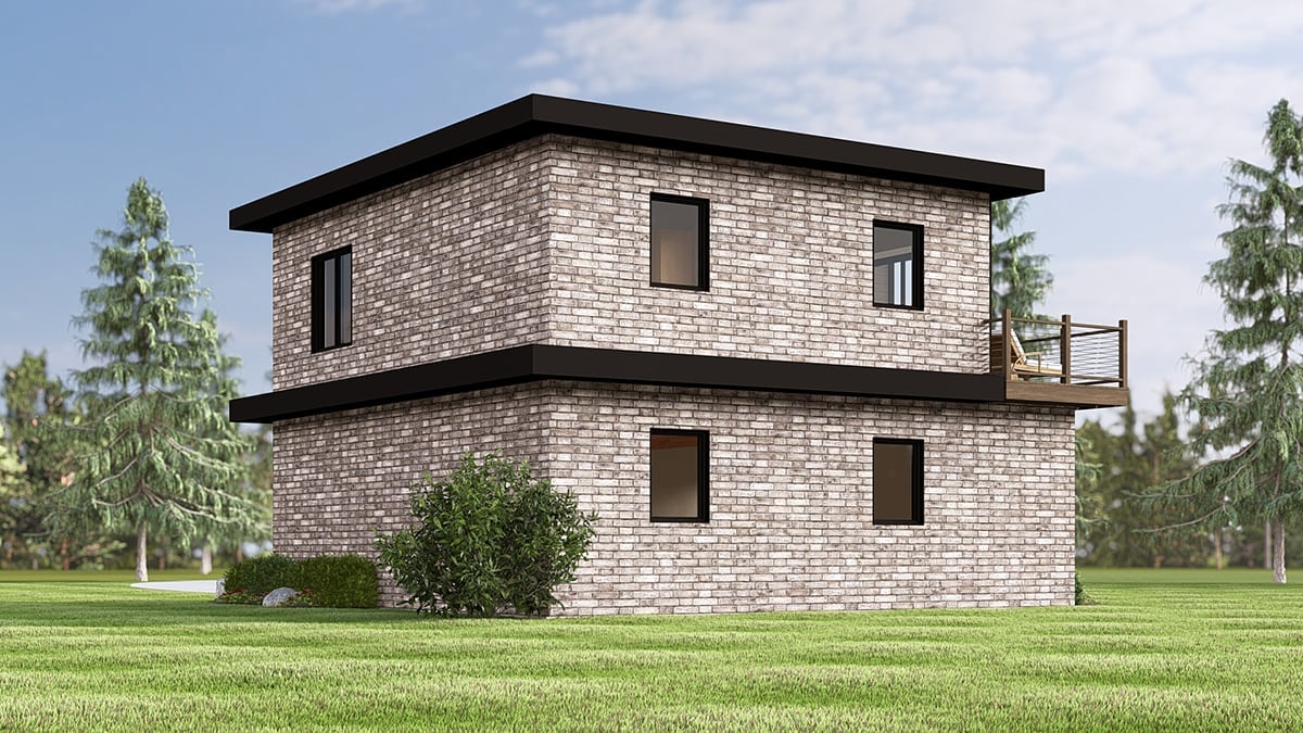Garage-Living Plan 100702 Rear Elevation