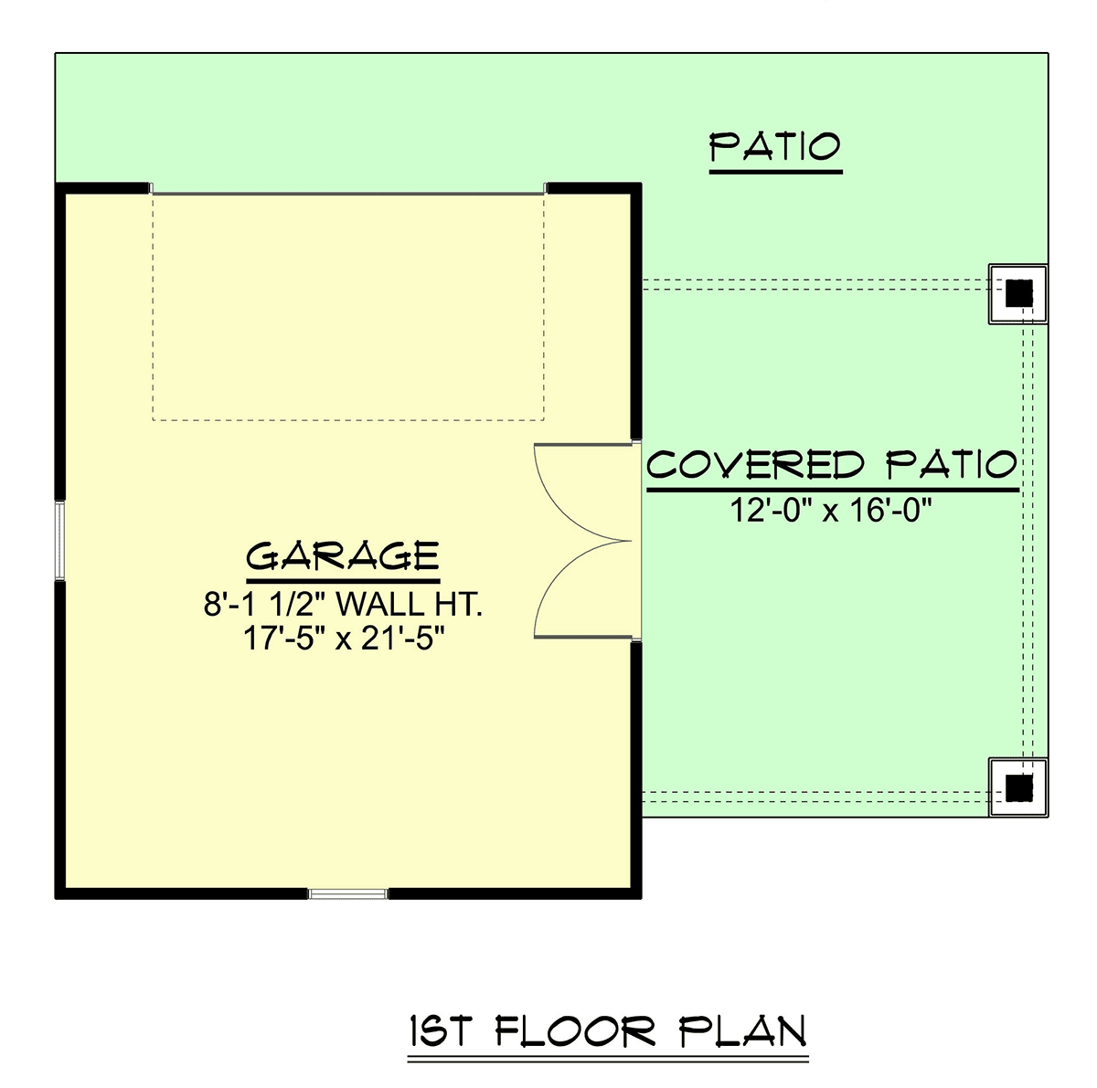 Garage Plan 100709 - 1 Car Garage Level One