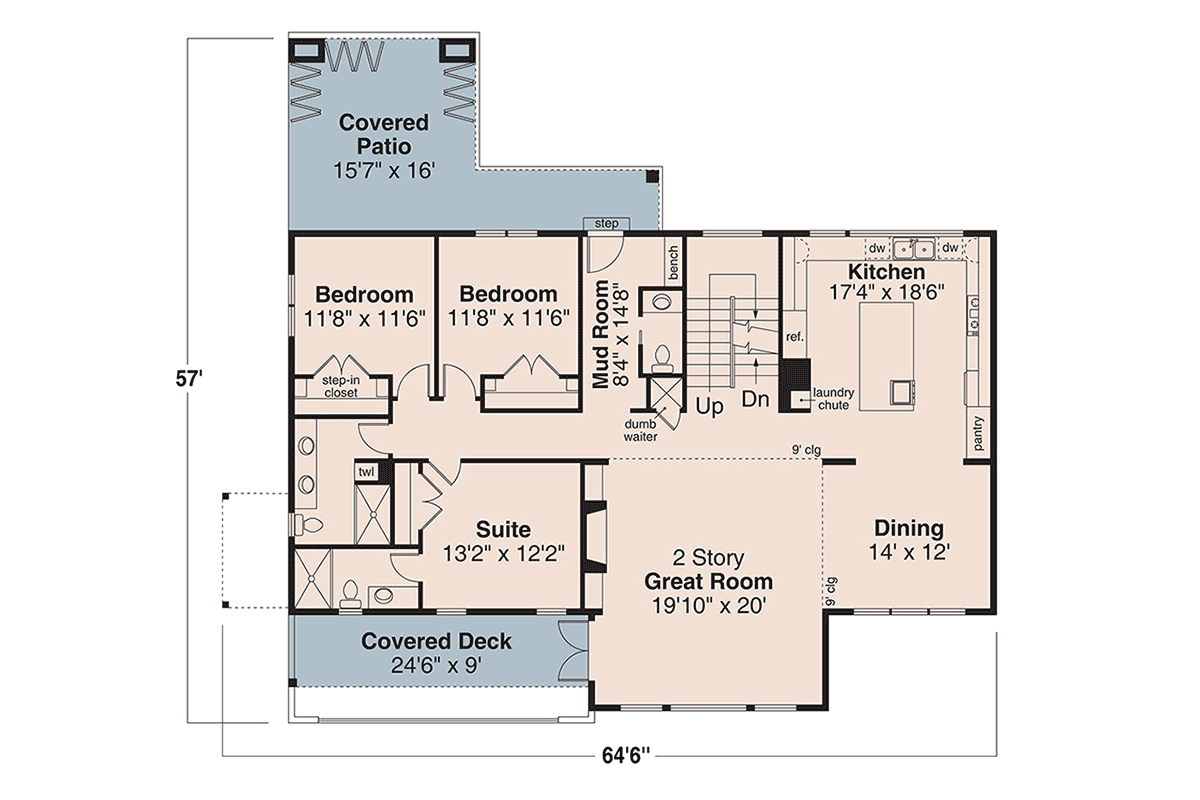 House Plan 100800 Level One