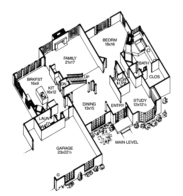 House Plan 19382 Level One